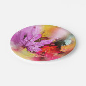 Herbstpastellblättern Aquarellfarben Herbstpastell Pappteller (Schrägansicht)