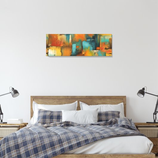 Herbstpatchwork Abstrakt Leinwanddruck (Insitu (Schlafzimmer))