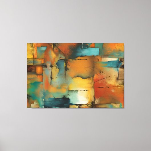 Herbstpatchwork abstrakt Stretched Canvas Print Leinwanddruck (Vorderseite)