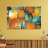 Herbstpatchwork abstrakt Stretched Canvas Print Leinwanddruck (Insitu (Wohnzimmer))