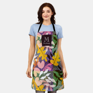 Herbstpersonaliertes Monogramm Abstract Florales S Schürze