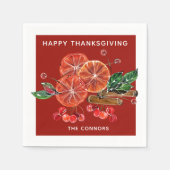 Herbstpfeifen aus Orange-Scheiben Zimt rot Serviette (Vorderseite)