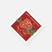 Herbstpfeifen aus Orange-Scheiben Zimt rot Serviette (Ecke)