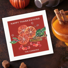 Herbstpfeifen aus Orange-Scheiben Zimt rot Serviette