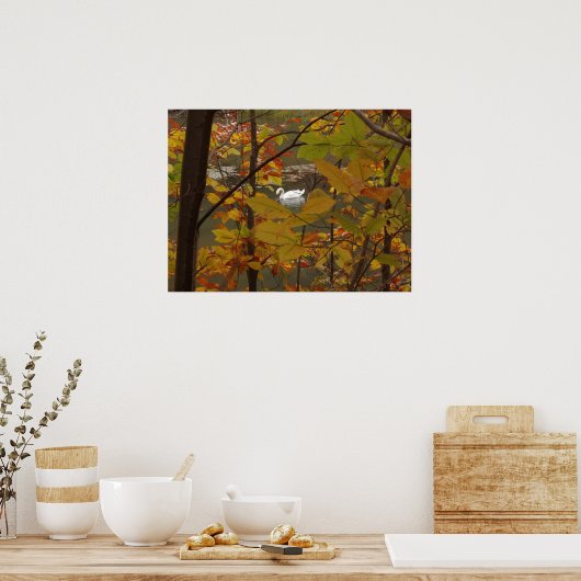 Herbstpfeifen mit Swan Poster (Küche)