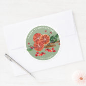 Herbstpfeifen Orange Scheiben Zimt Personalisiert Runder Aufkleber (Umschlag)