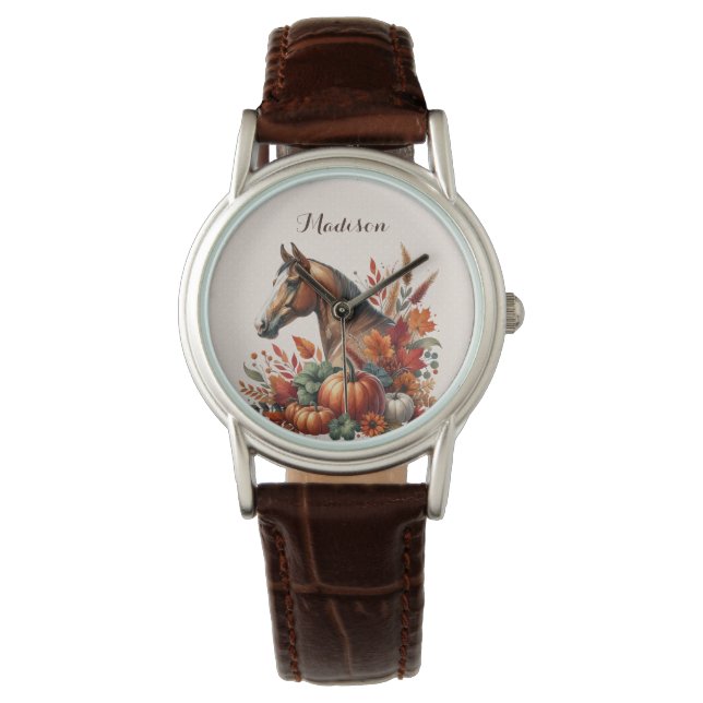 Herbstpferd Armbanduhr (Vorderseite)