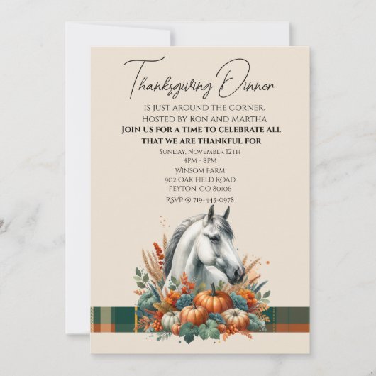 Herbstpferd Einladung (Vorderseite)