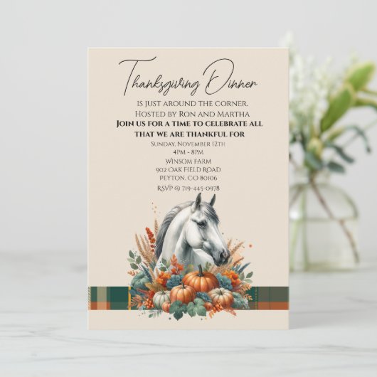 Herbstpferd Einladung (Stehend Vorderseite)