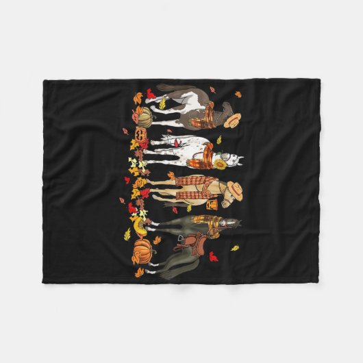 Herbstpferd-Erntedank - Herbstwoche Fleecedecke (Vorderseite (Horizontal))