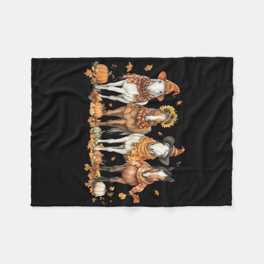 Herbstpferd-Erntedank - Herbstwoche Fleecedecke (Vorderseite (Horizontal))