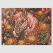 Herbstpferd Floral Chrysanthemen Dekoupage Seidenpapier (Vorderseite)