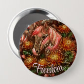 Herbstpferd Floral Chrysanthemen Personalisiert Button (Vorne & Hinten)