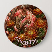 Herbstpferd Floral Chrysanthemen Personalisiert Button (Vorderseite)