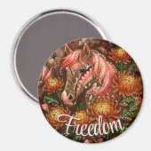 Herbstpferd Floral Chrysanthemen Personalisiert Magnet (Vorderseite/Rückseite)