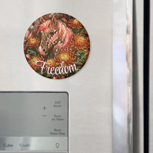 Herbstpferd Floral Chrysanthemen Personalisiert Magnet