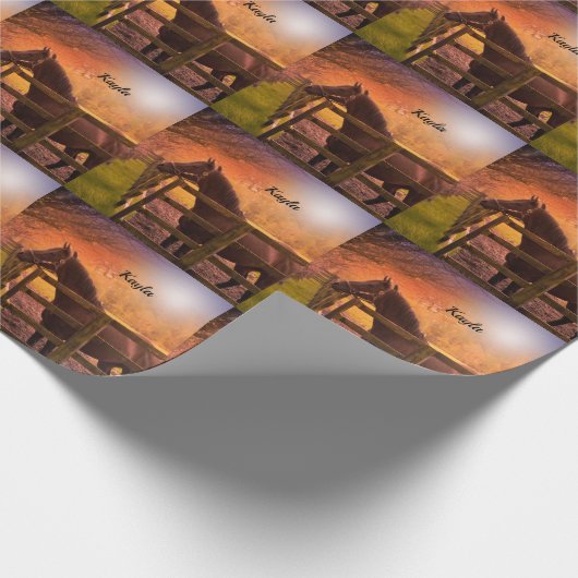Herbstpferd geschenkpapier (Ecke)