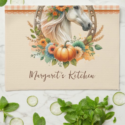 Herbstpferd Geschirrtuch (Gefaltet)