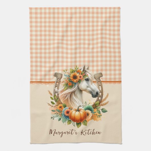 Herbstpferd Geschirrtuch (Vertikal)