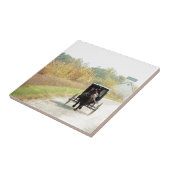 Herbstpferd und Buggy Fliese (Seite)
