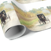 Herbstpferd und Buggy Geschenkpapier (Rolleneckpunkt)