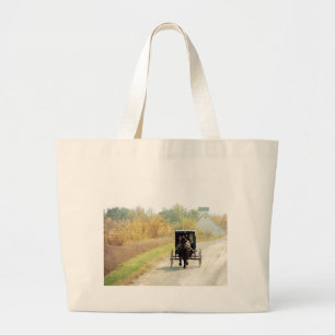 Herbstpferd und Buggy Jumbo Stoffbeutel