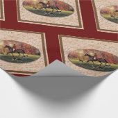 Herbstpferd und Handschrift klassisches Design Geschenkpapier (Ecke)