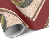 Herbstpferd und Handschrift klassisches Design Geschenkpapier (Rolleneckpunkt)