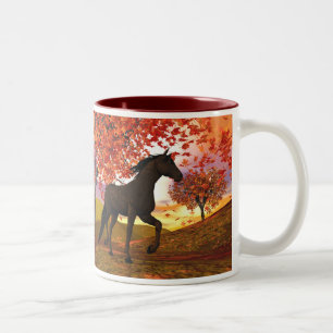 Herbstpferd Zweifarbige Tasse