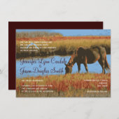 Herbstpferde Rustikale Hochzeitseinladungen Einladung (Vorne/Hinten)