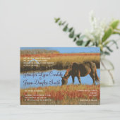 Herbstpferde Rustikale Hochzeitseinladungen Einladung (Stehend Vorderseite)