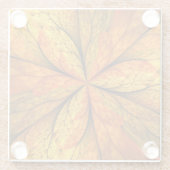 Herbstpflanze, moderne abstrakte fraktale Kunstbla Glasuntersetzer (Rückseite)