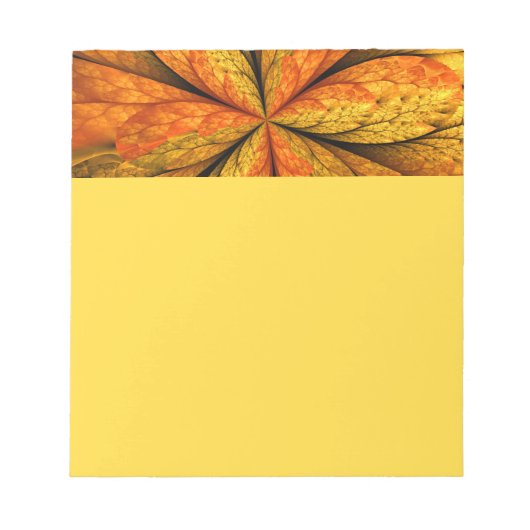 Herbstpflanze, moderne abstrakte fraktale Kunstbla Notizblock (Vorderseite)