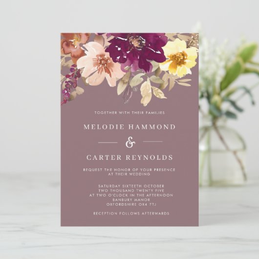 Herbstpflaume Einladung (Stehend Vorderseite)