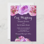 Herbstpflaume Rosa-Lila-Pfennigfuchser Hochzeit Einladung (Vorderseite)