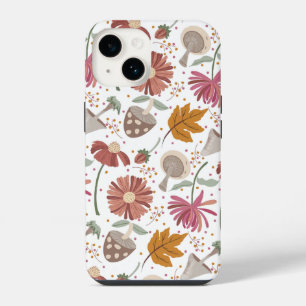 Herbstpilz, Blätter und Blumen iPhone 14 Hülle