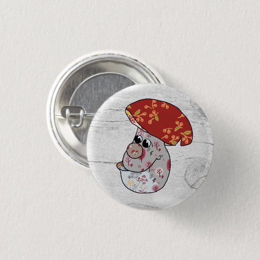 Herbstpilz Button (Vorne & Hinten)