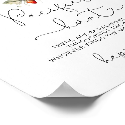 Herbstpilz Schnuller Jagd Baby Dusche Spiel Poster (Ecke)