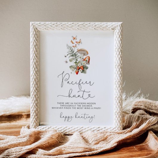 Herbstpilz Schnuller Jagd Baby Dusche Spiel Poster