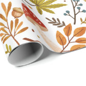 Herbstpilze, Blätter und Berries Geschenkpapier (Rolleneckpunkt)