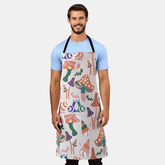 Herbstpilze, farbenfrohe, nahtlose Gestaltung. Schürze (Getragen)