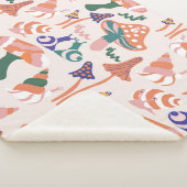 Herbstpilze, farbenfrohe, nahtlose Gestaltung. Sherpadecke (3/4)