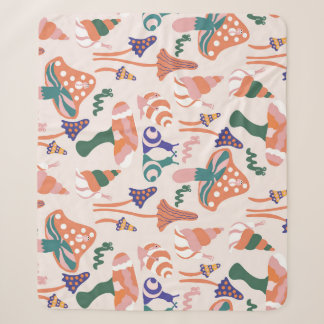 Herbstpilze, farbenfrohes nahtloses Design. Sherpadecke