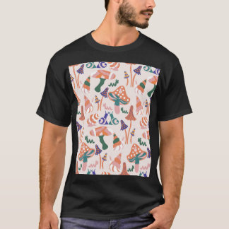 Herbstpilze, farbenfrohes nahtloses Design. T-Shirt