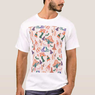 Herbstpilze, farbenfrohes nahtloses Design. T-Shirt