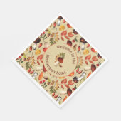 Herbstpilze personalisierte Papierservietten (Ecke)