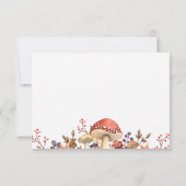 Herbstpilze, Pflanze und Blätter fallen flach ab Dankeskarte (Rückseite)