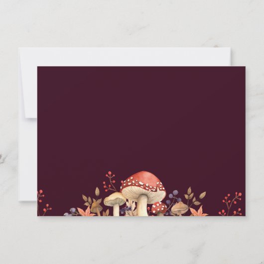 Herbstpilze, Pflanze und Blätter Hochzeit im Herbs Save The Date (Rückseite)