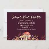 Herbstpilze, Pflanze und Blätter Hochzeit im Herbs Save The Date (Vorderseite)