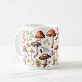 Herbstpilze und Waldblätter Illustration Kaffeetasse (Vorderseite Links)